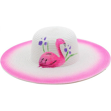 chapeau de paille flamant rose